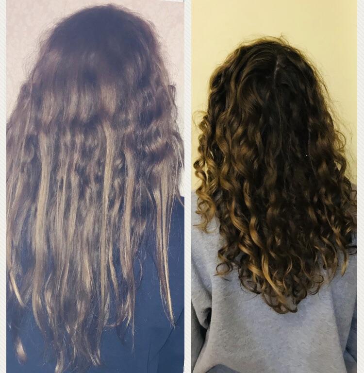 keratin before and after curly hair