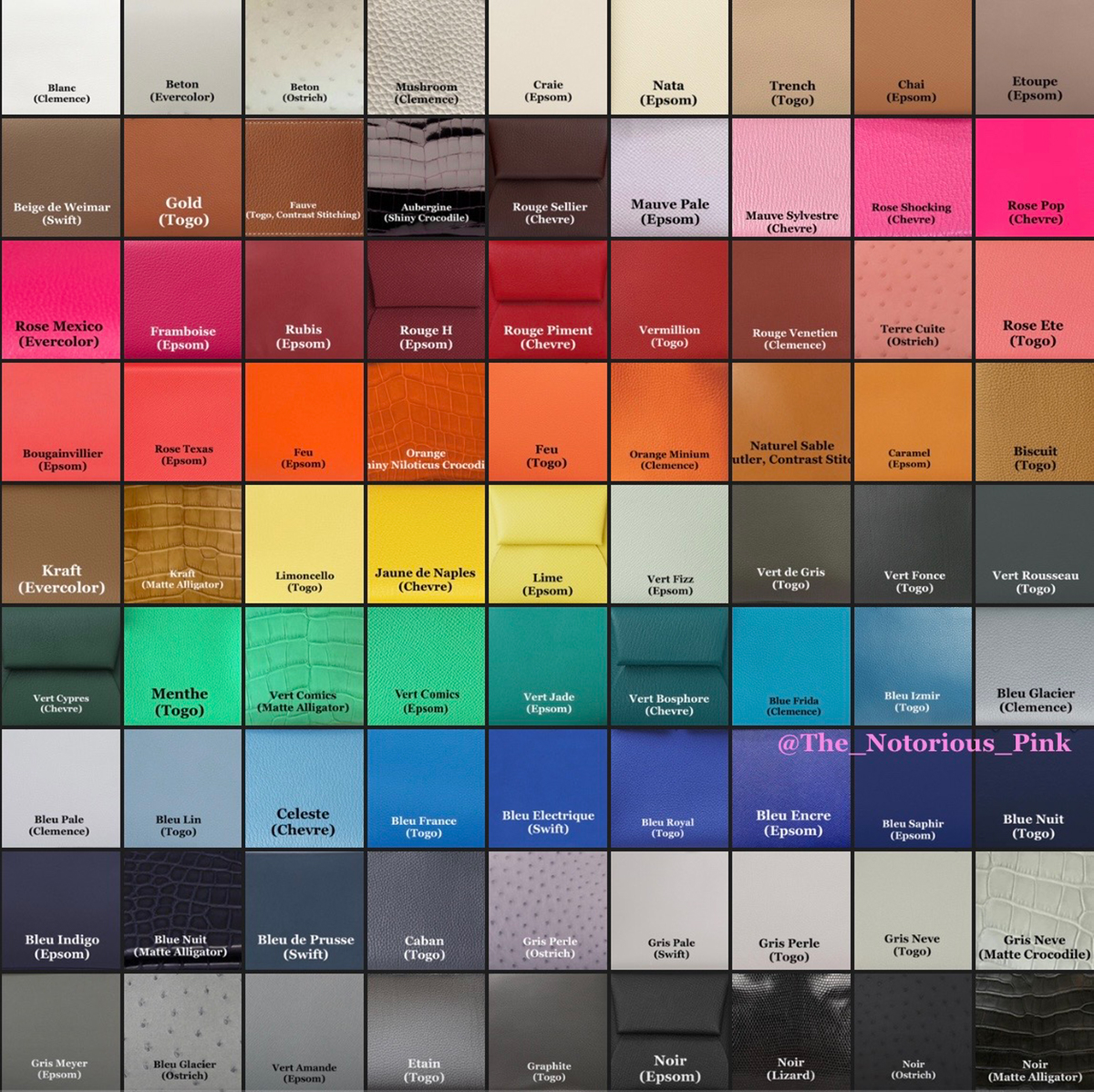 Hermes Color Chart 2023: Comparing popular options,what is best choose.