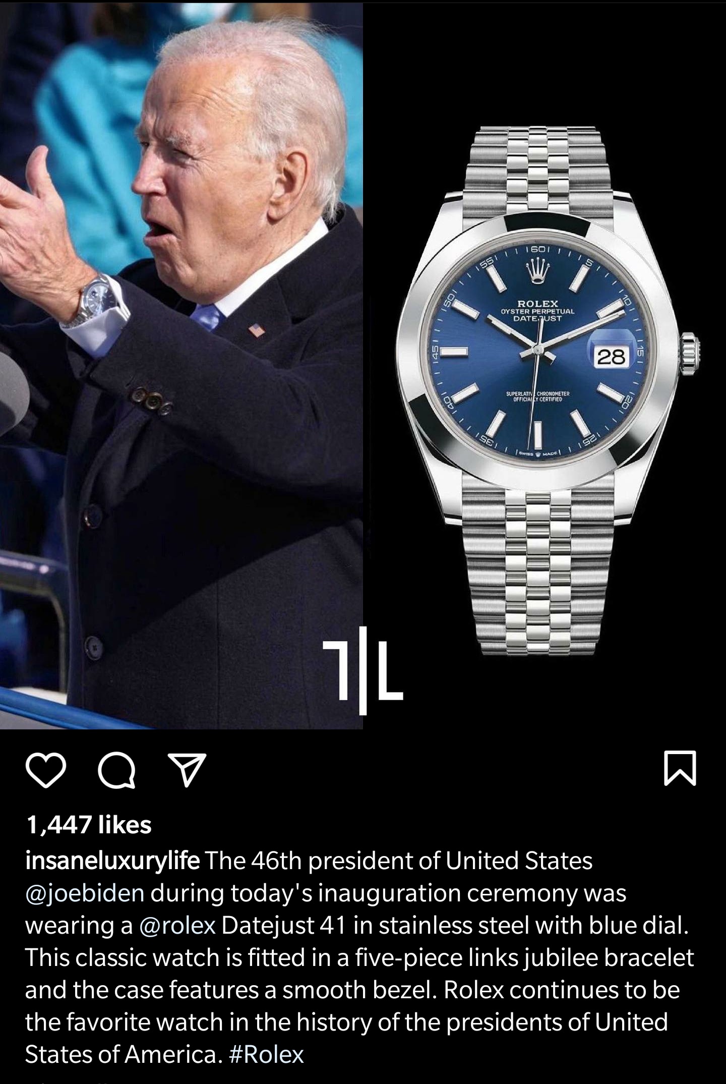 President Joe Bidens Rolex: His favorite watch revealed.