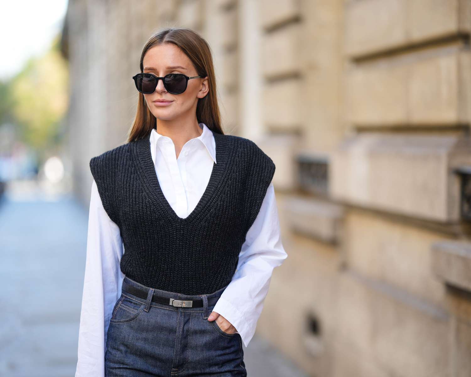 How to Style a Black Sweater Vest Outfit for women