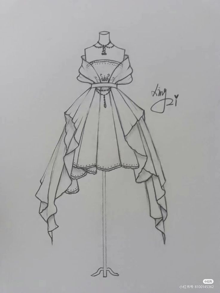 Dress Sketch Aesthetic: How to Draw a Bohemian Style Dress