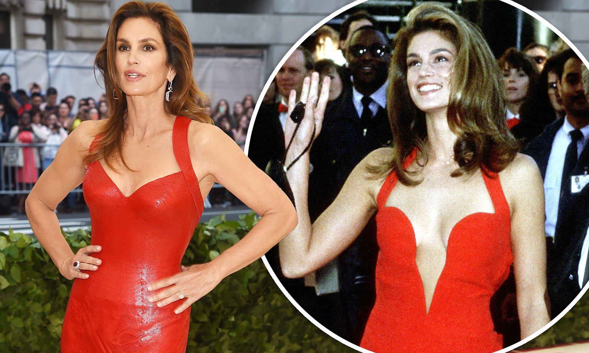 Cindy Crawford stuns in red dress at Oscars: Shop similar styles online!