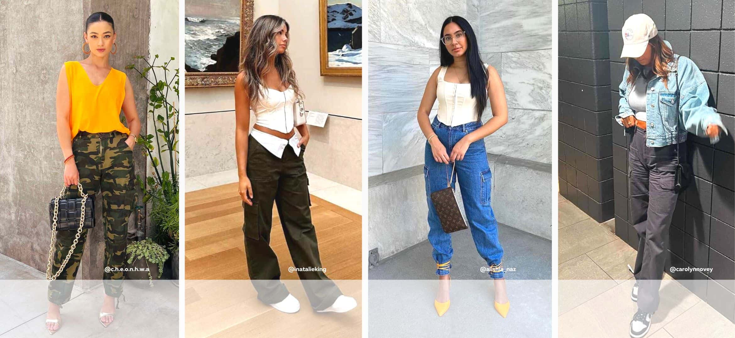 Figuring out what to wear with satin cargo pants? These shoes and tops create amazing outfits.