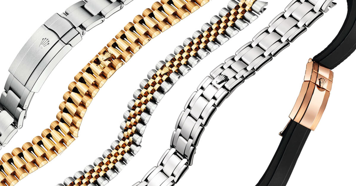 What are the different types of Rolex watch bracelet? (Learn about Oyster, Jubilee, and President options)