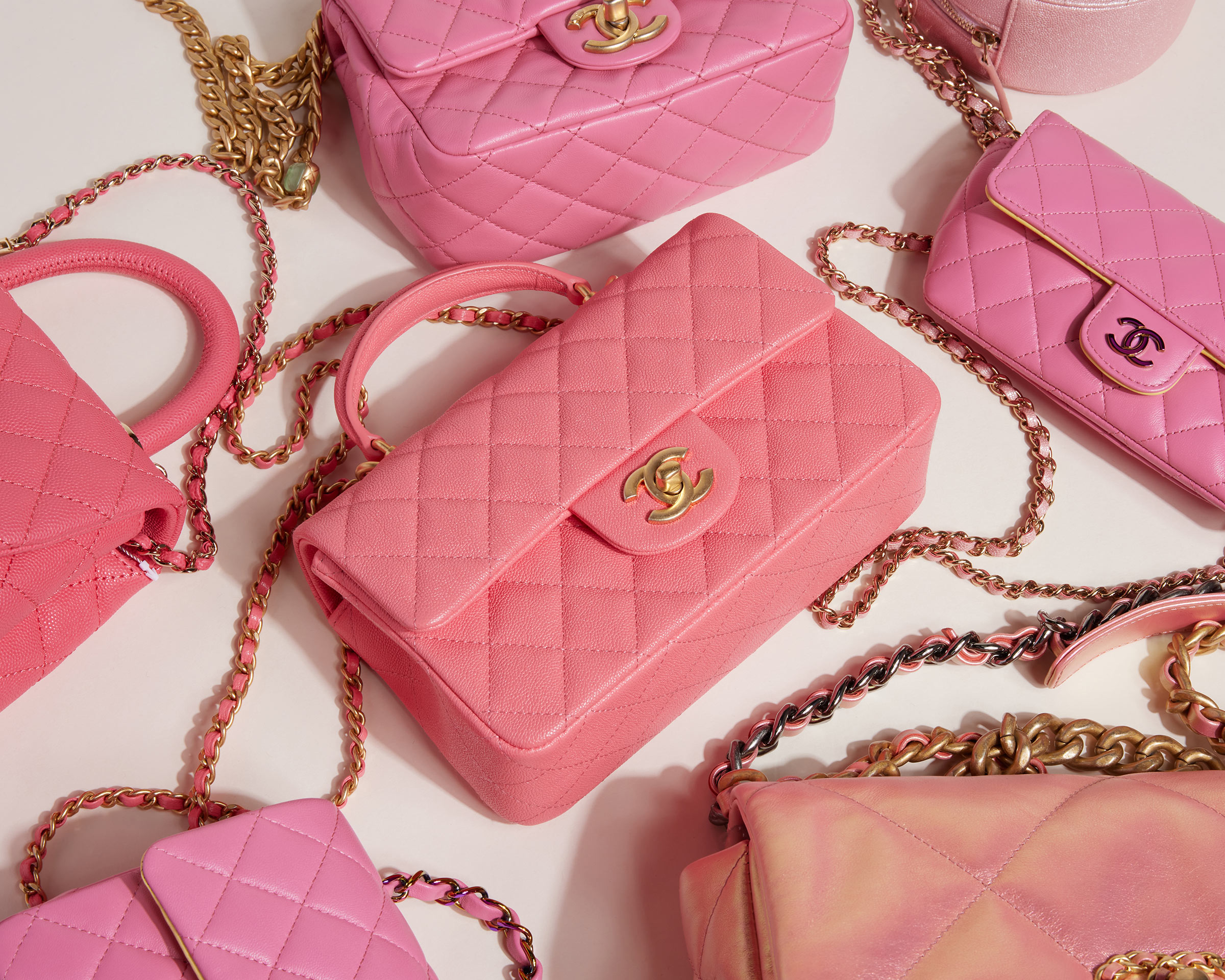What are the top pink chanel items? See the must-have bags and cool accessories now!