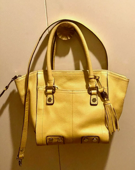 Tignanello Yellow Purse Real Photos Actual Size And Color Shown