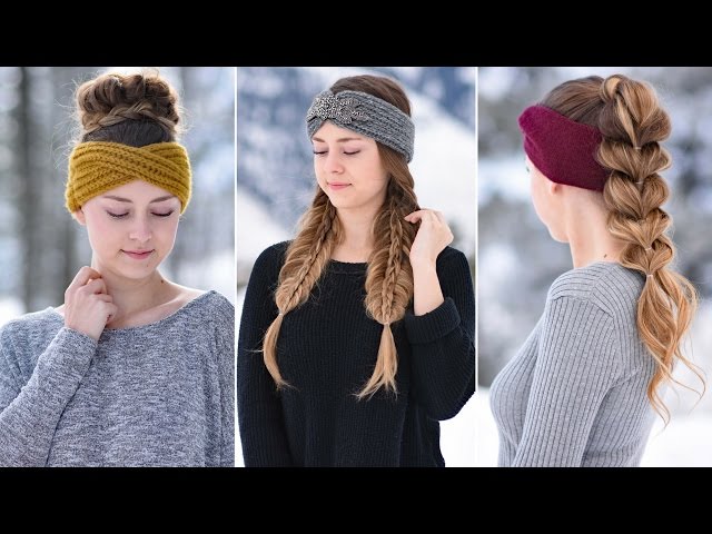 Learn how to wear a knitted headband with short or long hair (versatile looks for everyone).