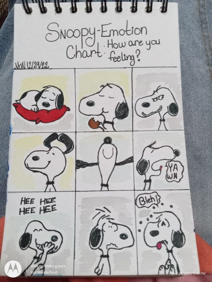 What are the different Snoopy moods (explore all his funny and very relatable feelings today)?