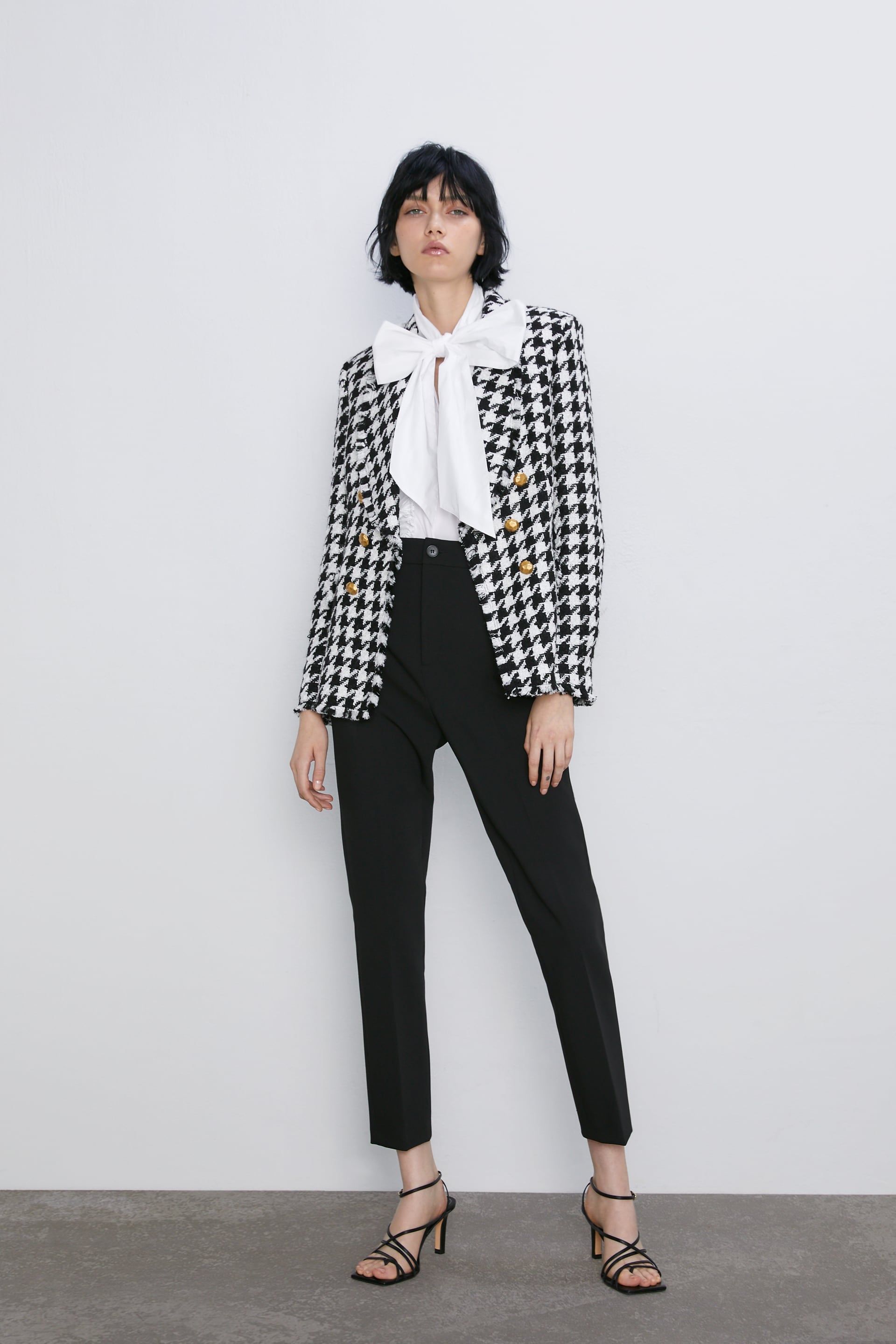 Where to Buy Zara Houndstooth Blazer Online Plus Style Tips