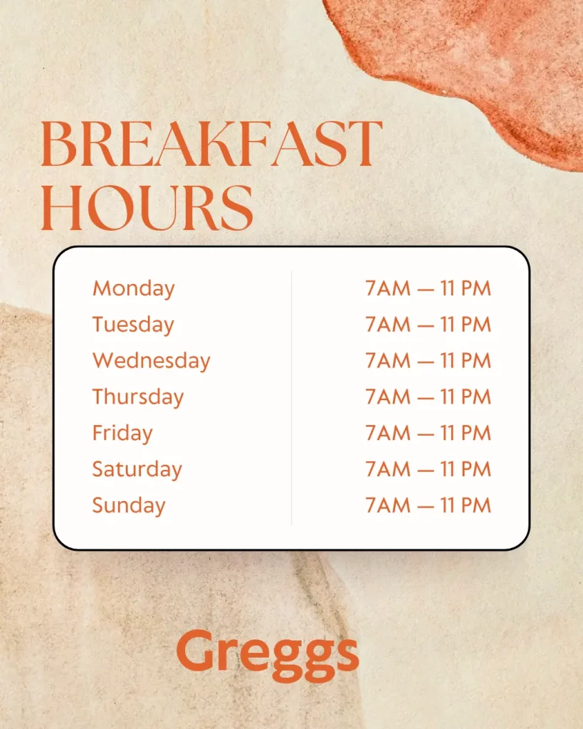 Greggs Menu Breakfast Hours When To Eat